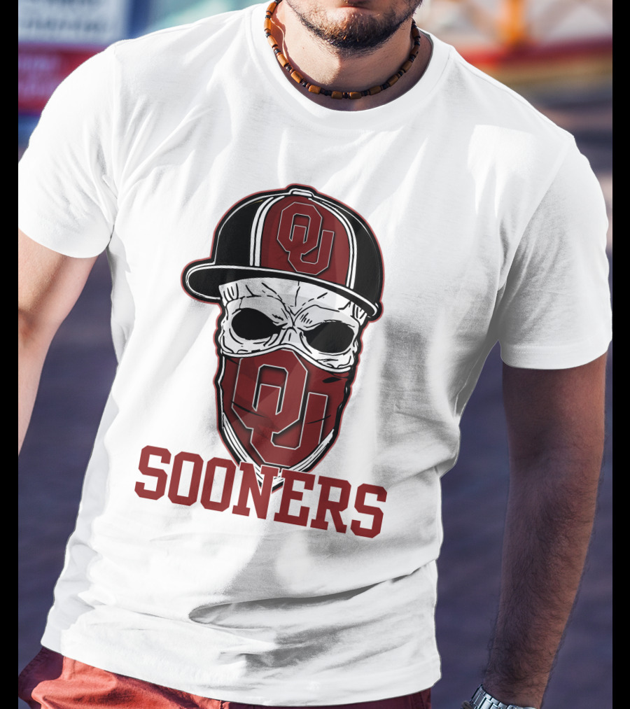 OU Sooners Skull Hat T-Shirt