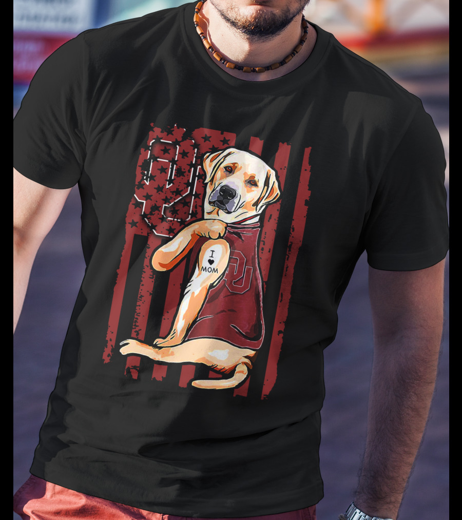 OU Labrador Retriever I Love Mom Oklahoma Sooners T-Shirt