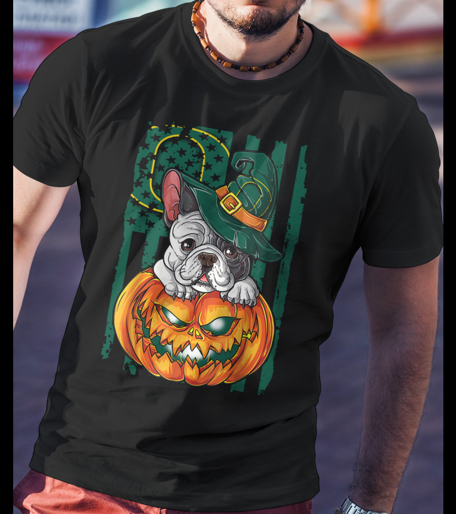 Hlw Bulldog Oregon Ducks Halloween Pumpkin Wizard Hat T-Shirt