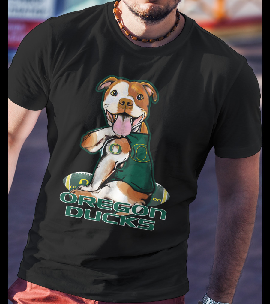 Pittbull Oregon Ducks Football Team Spirit Dog T-Shirt