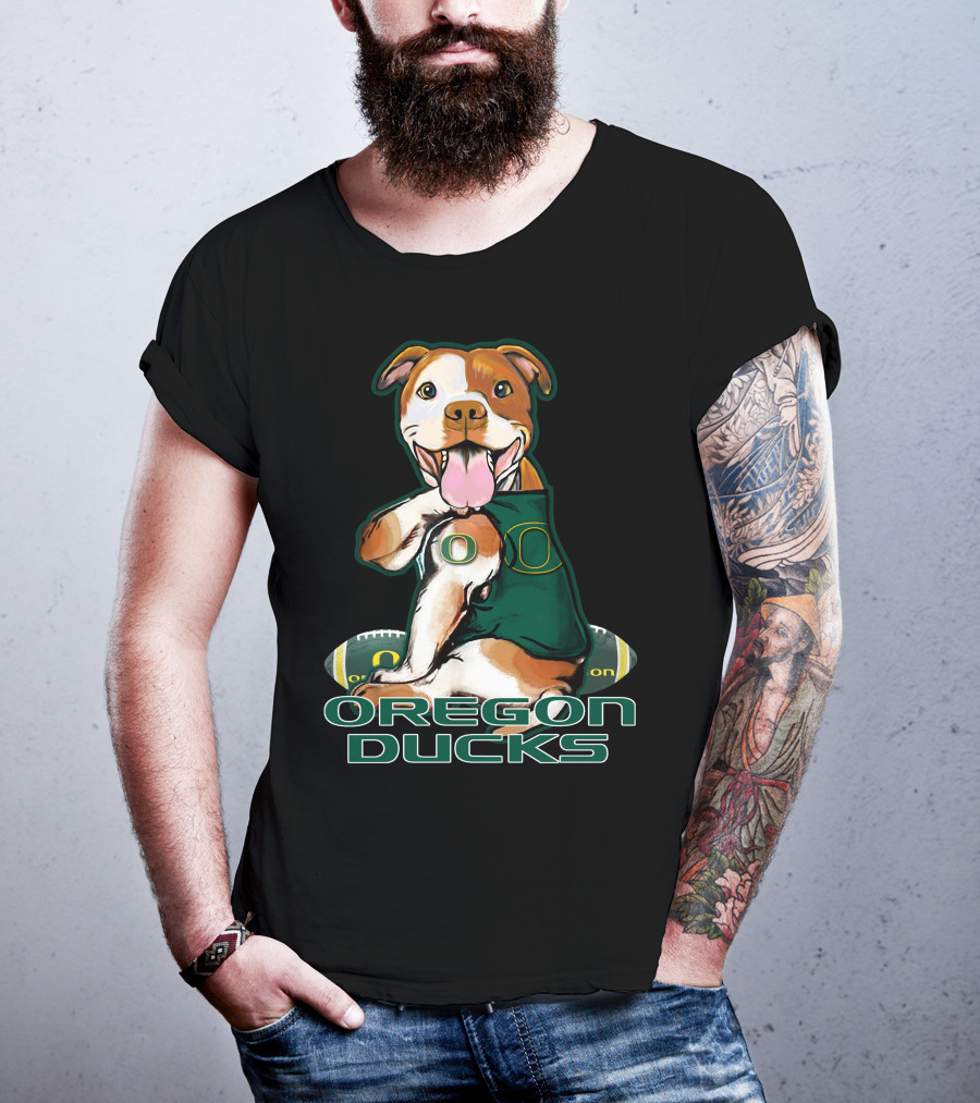 Pittbull Oregon Ducks Football Team Spirit Dog T-Shirt