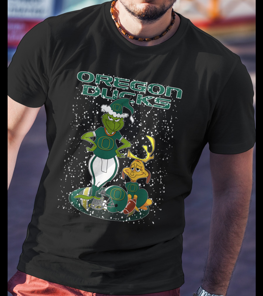 Oregon Ducks Grinchxmas Football Holiday T-Shirt