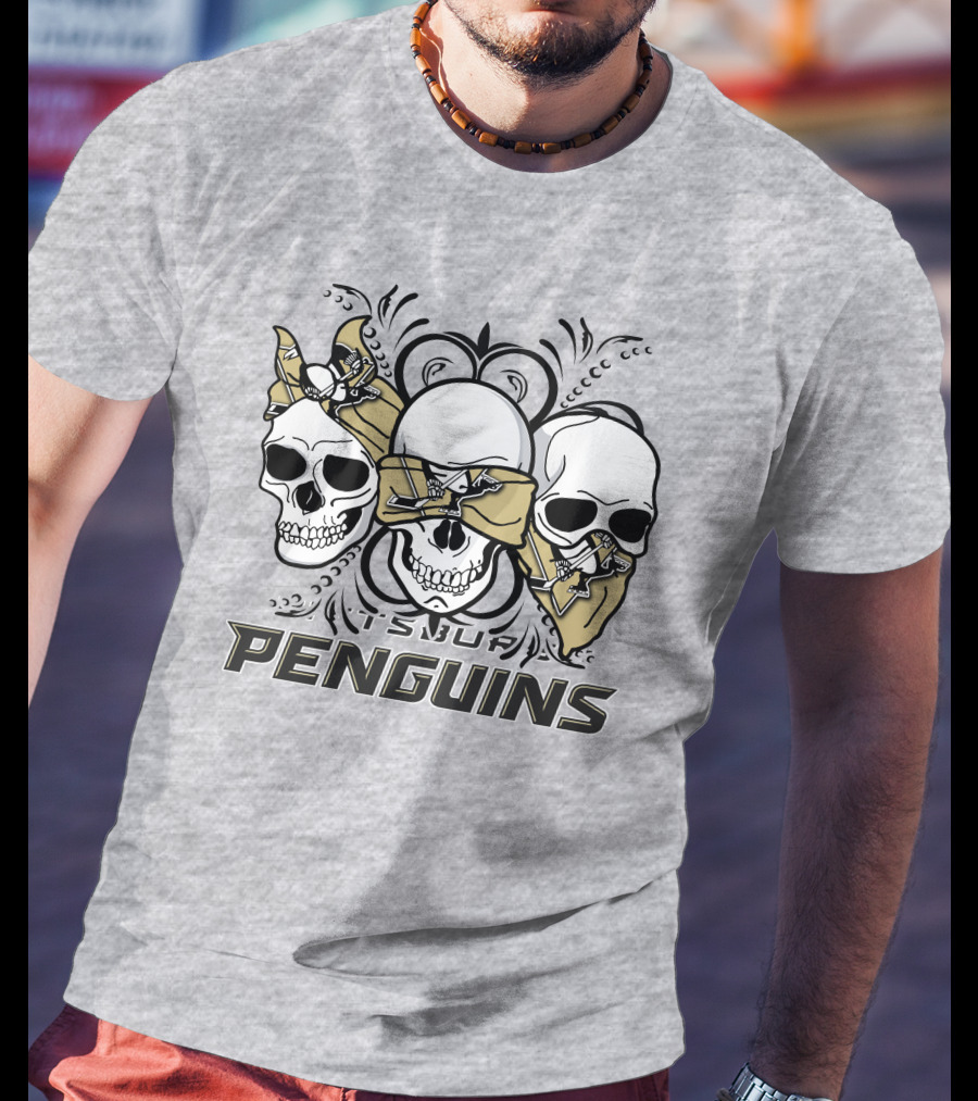 3 Skull Pittsburgh Penguins TSUF T-Shirt
