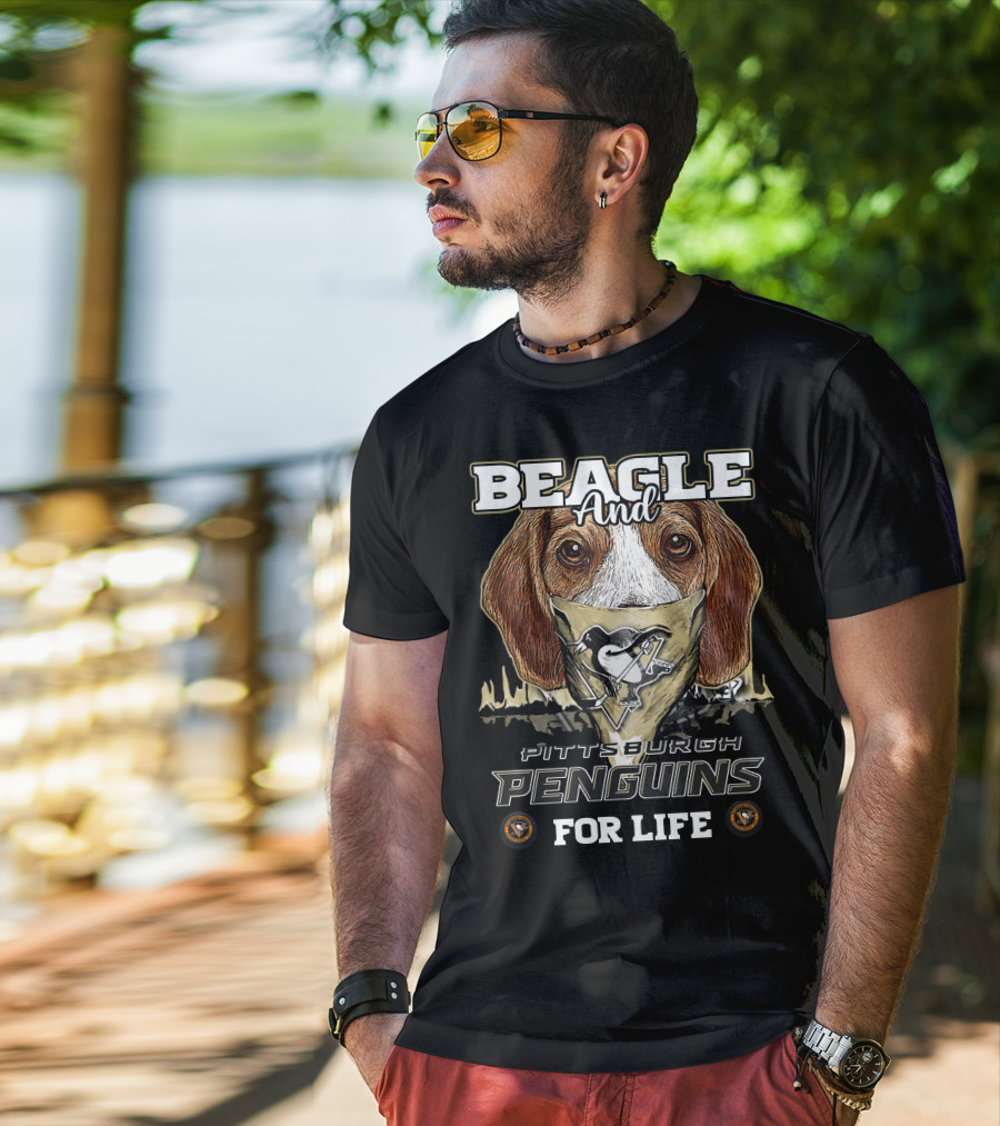 Beagle And Pittsburgh Penguins For Life T-Shirt