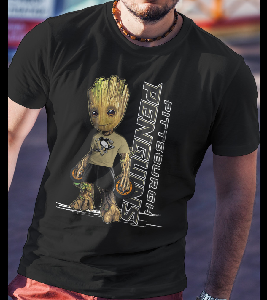 Groot Pittsburgh Penguins Hockey Fan Gear T-Shirt