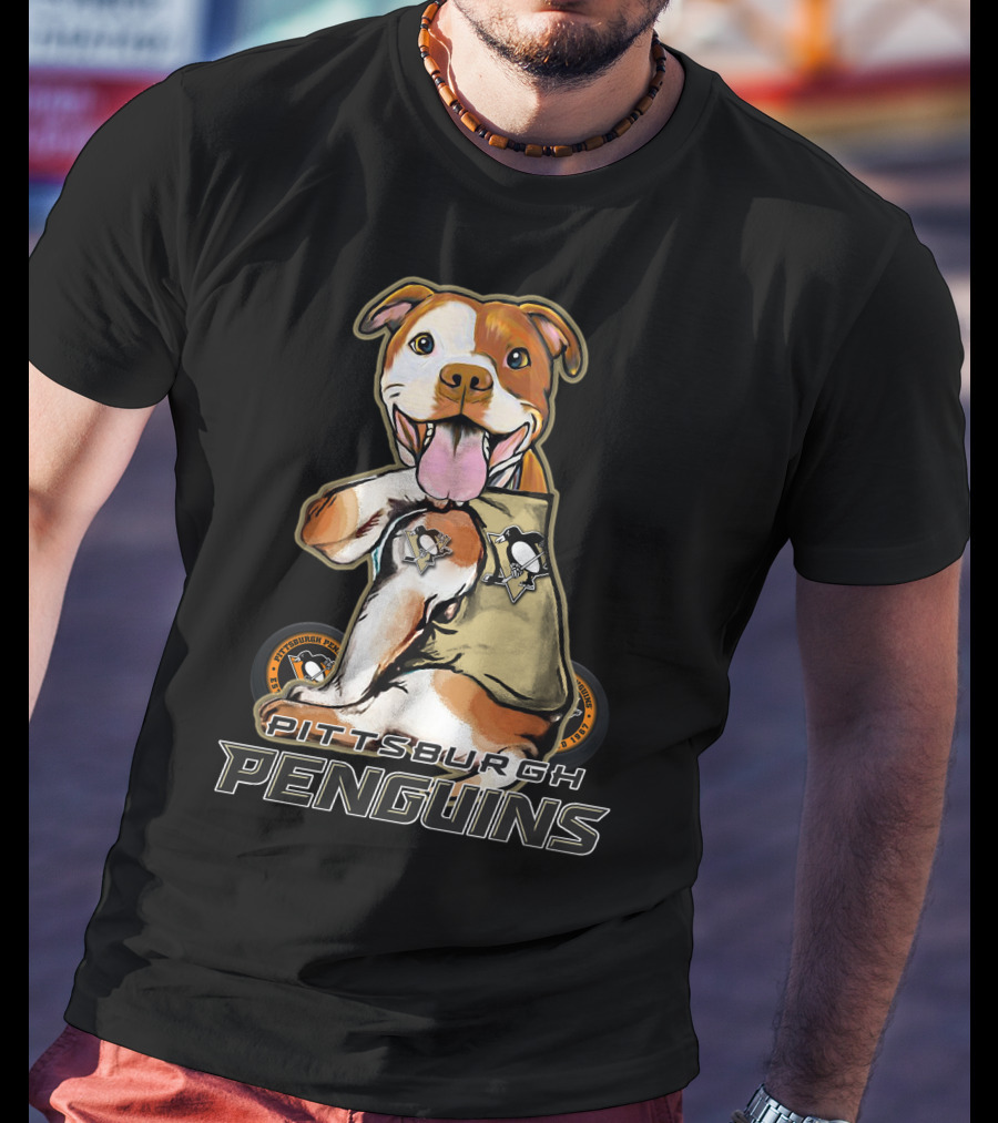 Pittsburgh Penguins Pitbull Hockey Team Fan T-Shirt