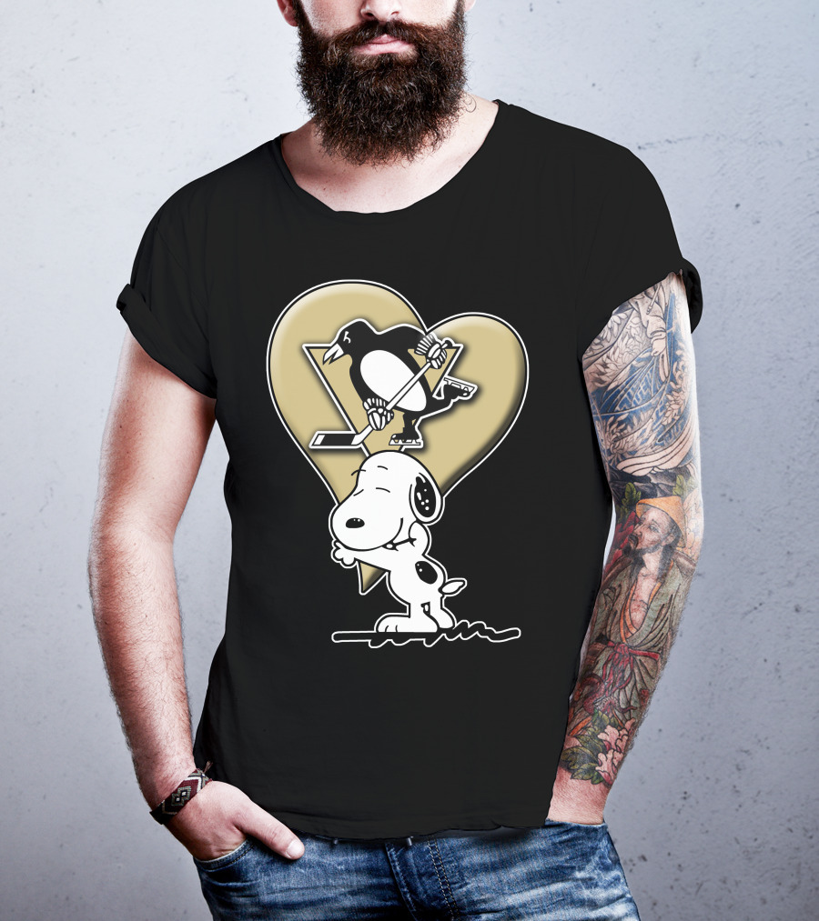 Snoopy Heart Hockey Pittsburgh Penguins Snp T-Shirt