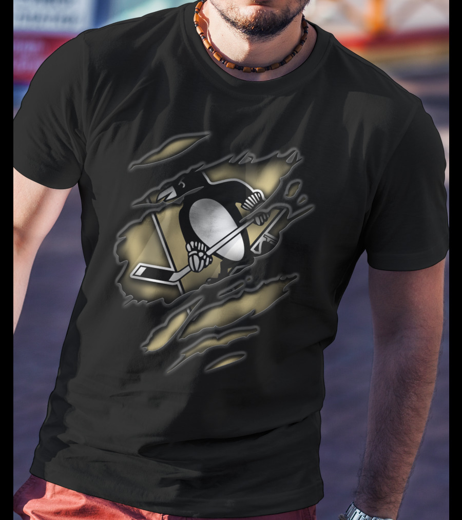 Pittsburgh Penguins Torn Hockey T-Shirt