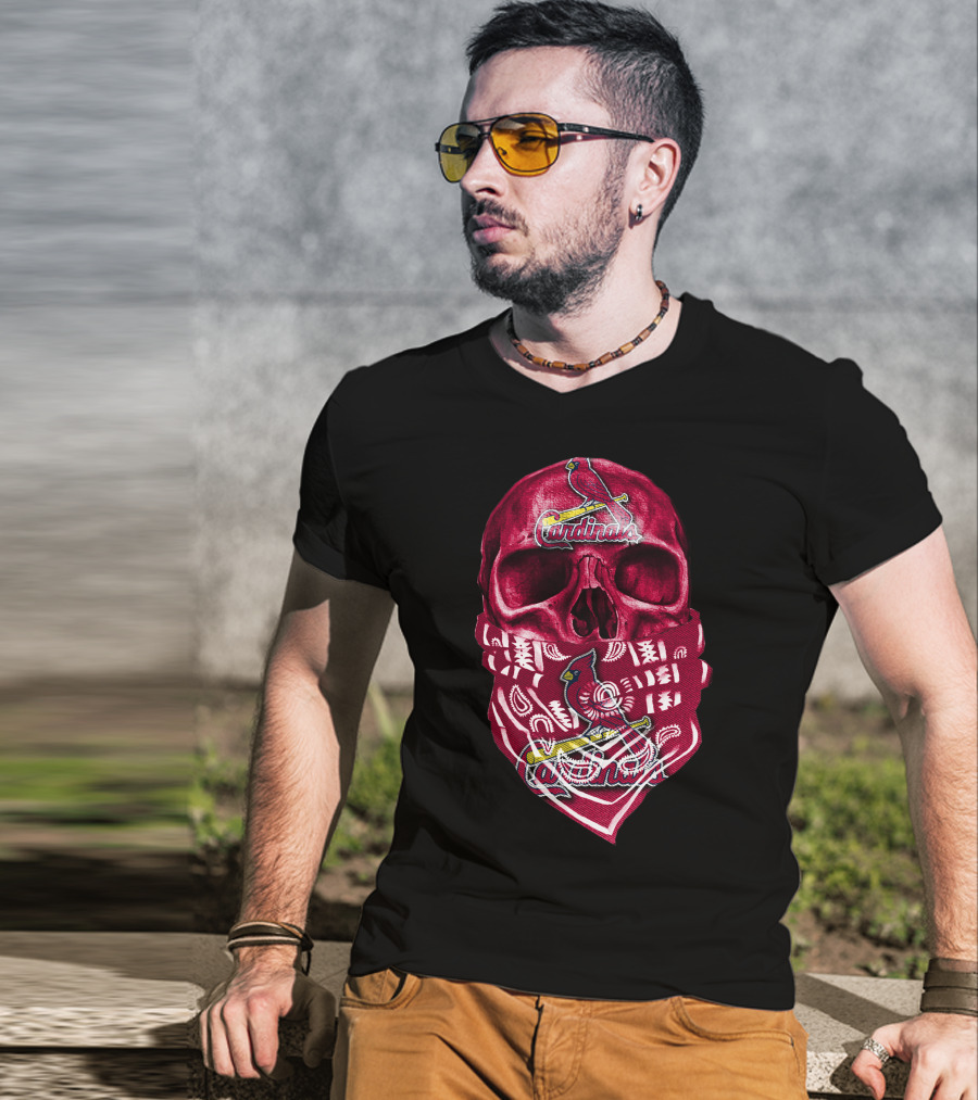 Skull Cardinals Bandana St. Louis T-Shirt