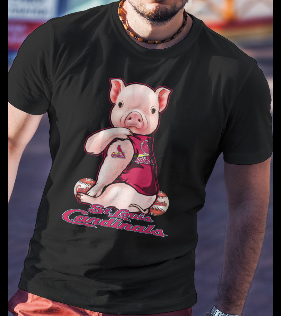 St. Louis Cardinals Pig With Baseballs T-Shirt