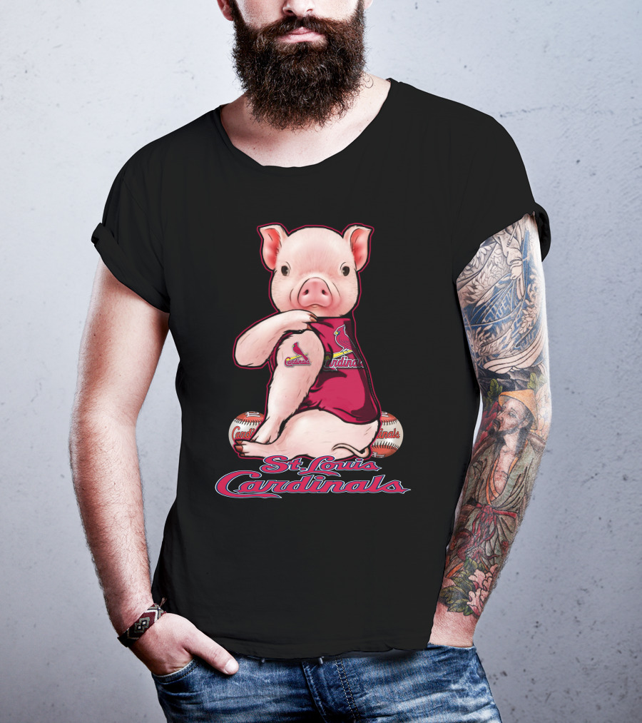 St. Louis Cardinals Pig With Baseballs T-Shirt