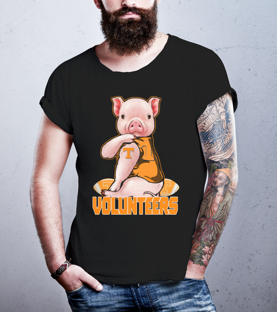 Tennessee Volunteers Pig With Football And T T-Shirt