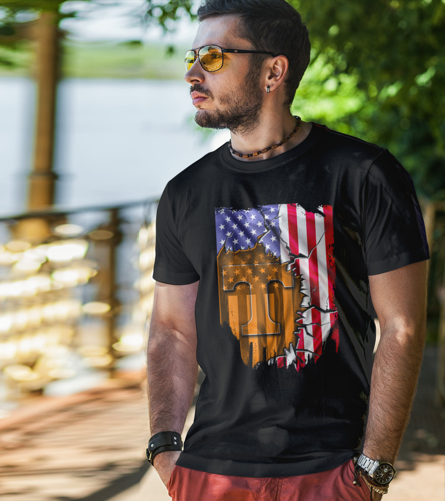 American Flag Tennessee Volunteers T T-Shirt