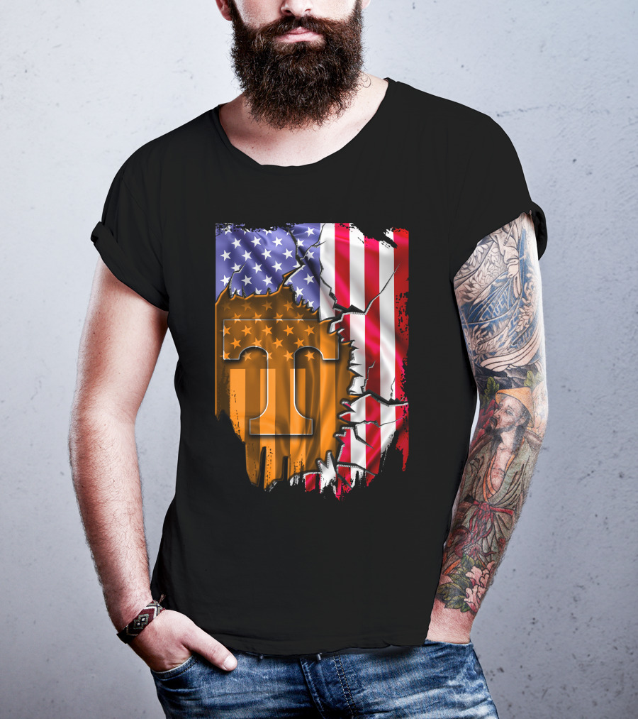 American Flag Tennessee Volunteers T T-Shirt