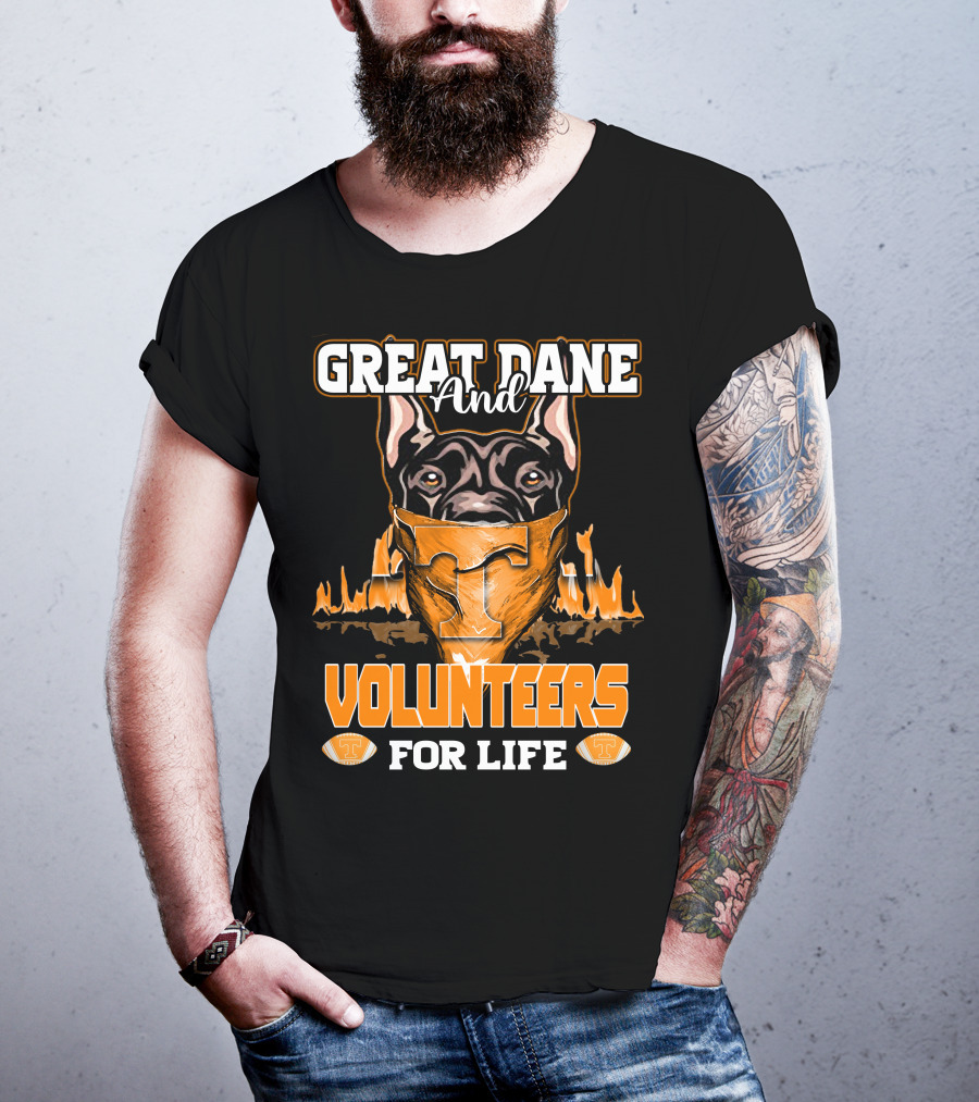 Great Dane And Volunteers For Life Tennessee T-Shirt