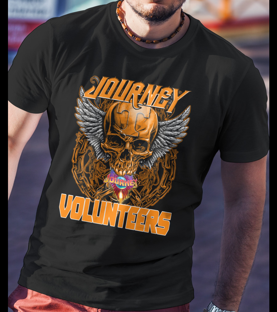 Journey Volunteers Winged Skull Chain Flame T-Shirt