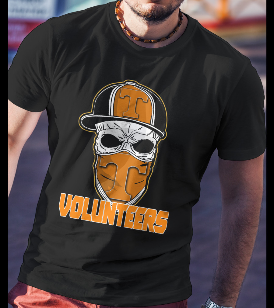 Skull With Hat Tennessee Volunteers Logo Bandana T-Shirt
