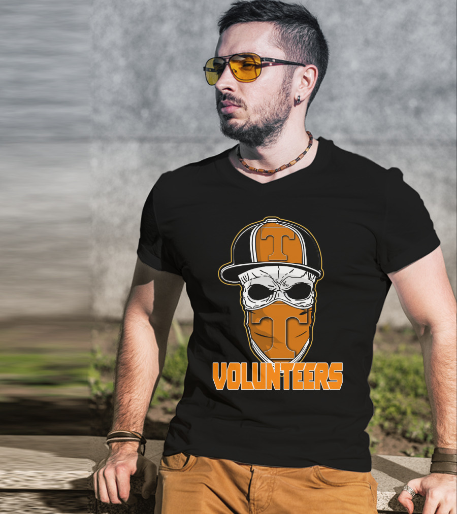 Skull With Hat Tennessee Volunteers Logo Bandana T-Shirt