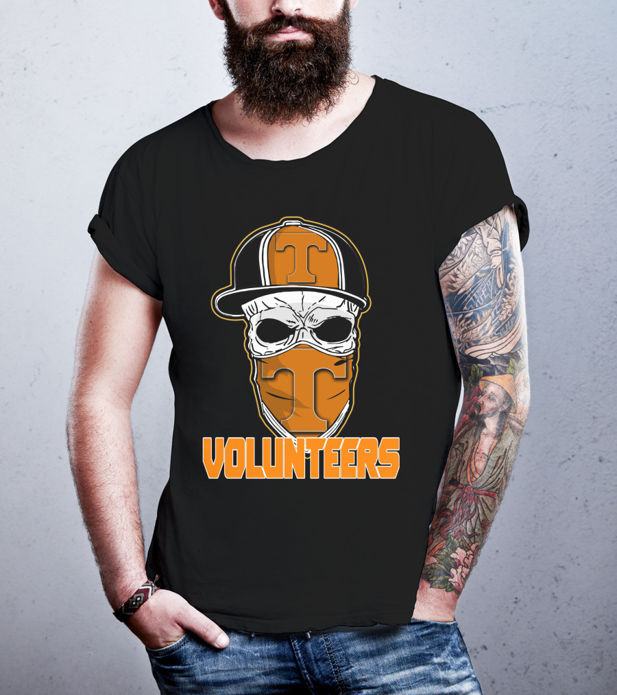 Skull With Hat Tennessee Volunteers Logo Bandana T-Shirt