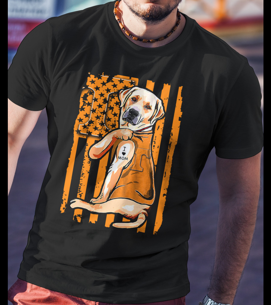 Labrador Retriever I Love Mom Tennessee Volunteers T-Shirt