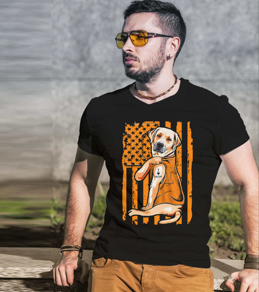 Labrador Retriever I Love Mom Tennessee Volunteers T-Shirt