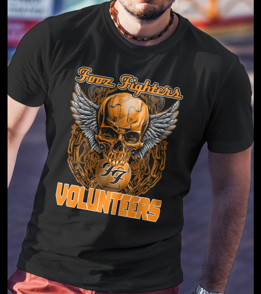 Fooz Fighters Volunteers Tennessee Skull Wings T-Shirt