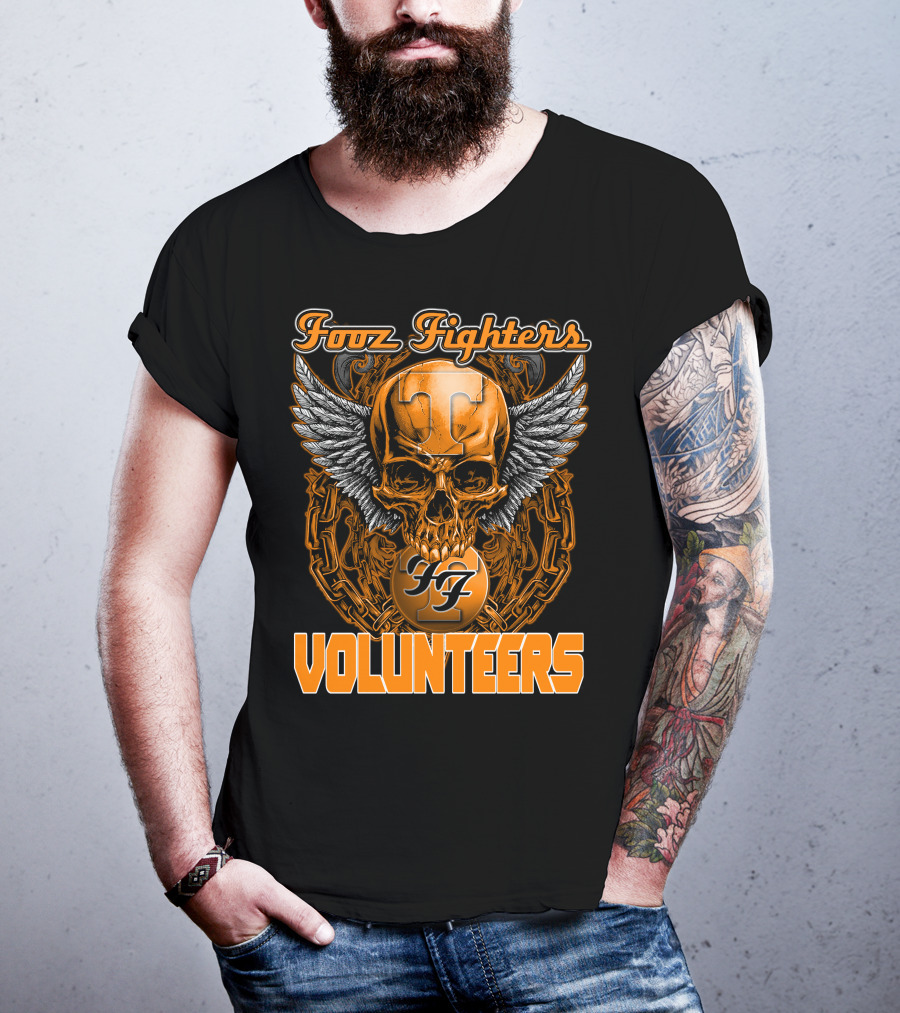 Fooz Fighters Volunteers Tennessee Skull Wings T-Shirt