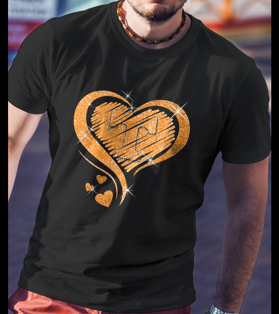 Heart Diamond Glitter Tennessee Volunteers T-Shirt