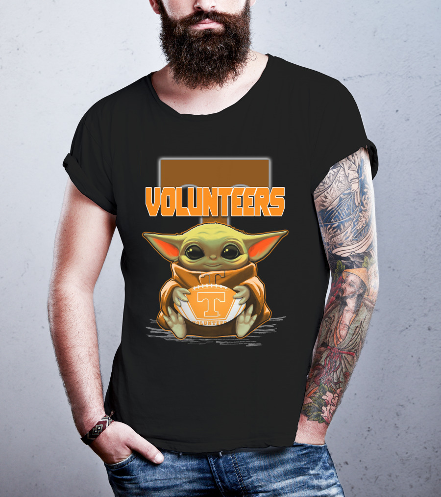 Baby Yoda Tennessee Volunteers Football T-Shirt