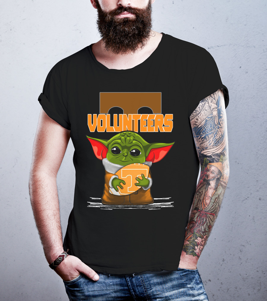 Volunteers Yoda Tennessee Fan Football T-Shirt