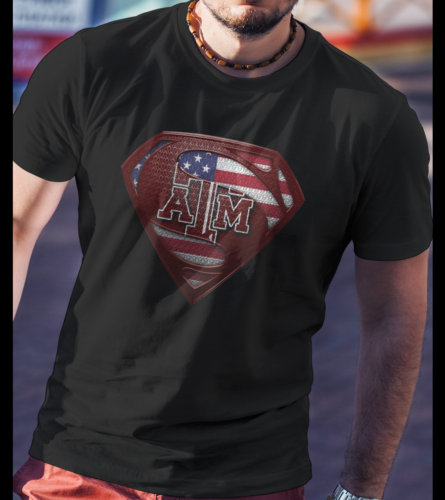 Texas A&M Aggies Super American Flag T-Shirt