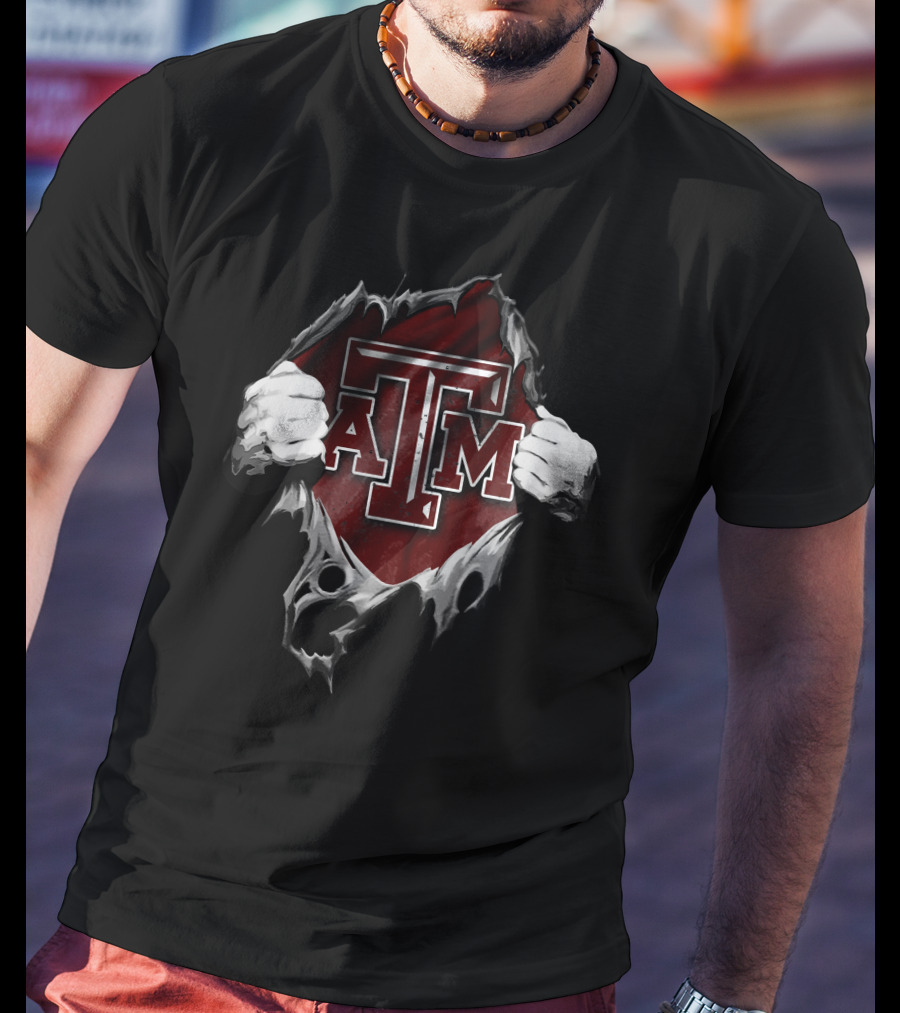 Torn Texas A&M Aggies Logo Ripped T-Shirt