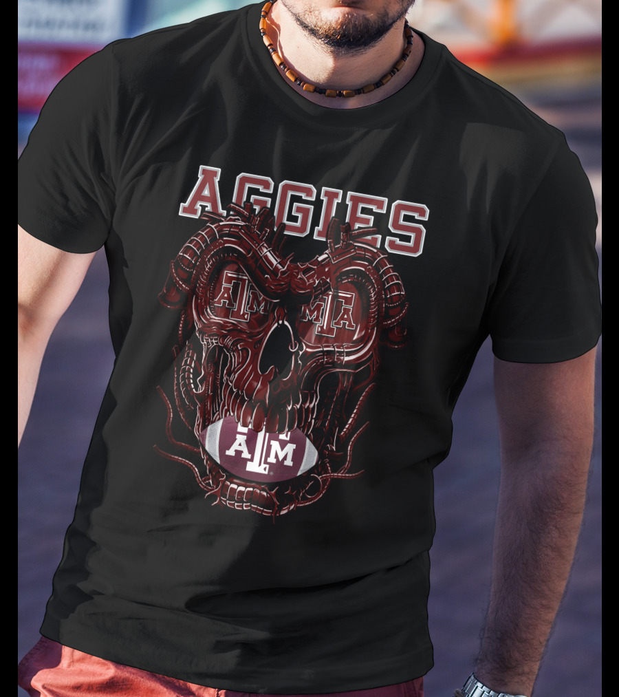 Aggies Dragonskull Texas A&M Football T-Shirt