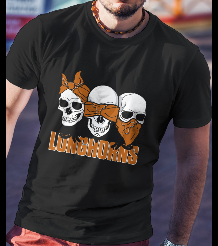 3 Skull Longhorns Bandana Trio T-Shirt