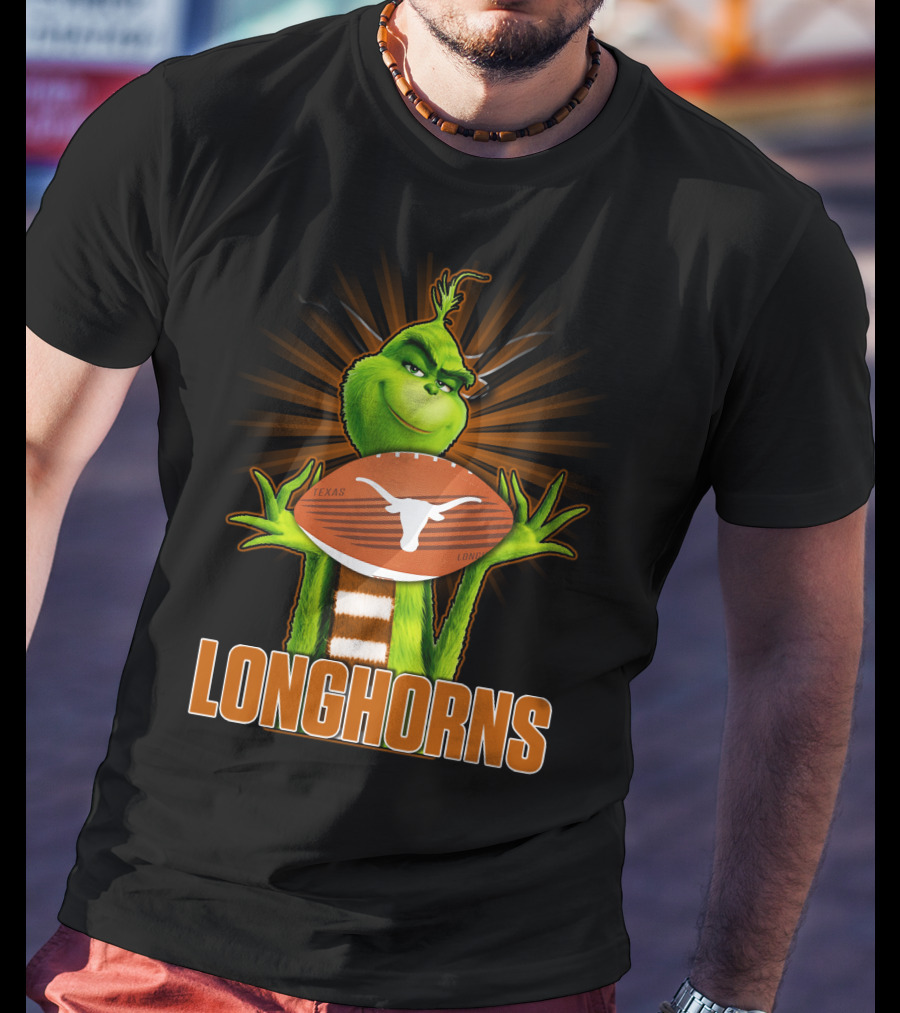 Texas Longhorns Grinch Football T-Shirt