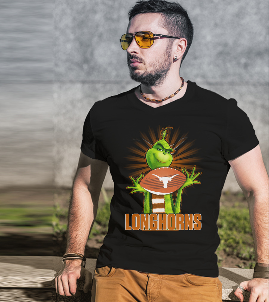 Texas Longhorns Grinch Football T-Shirt