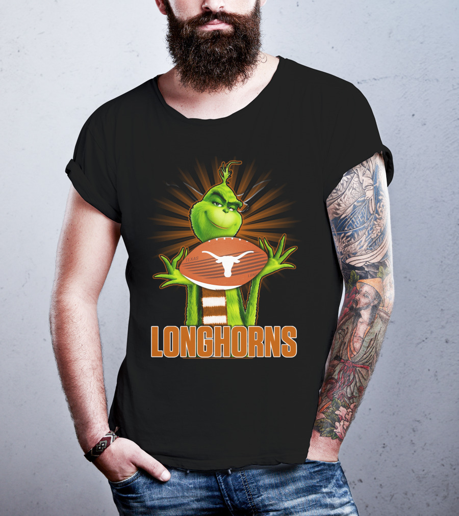Texas Longhorns Grinch Football T-Shirt