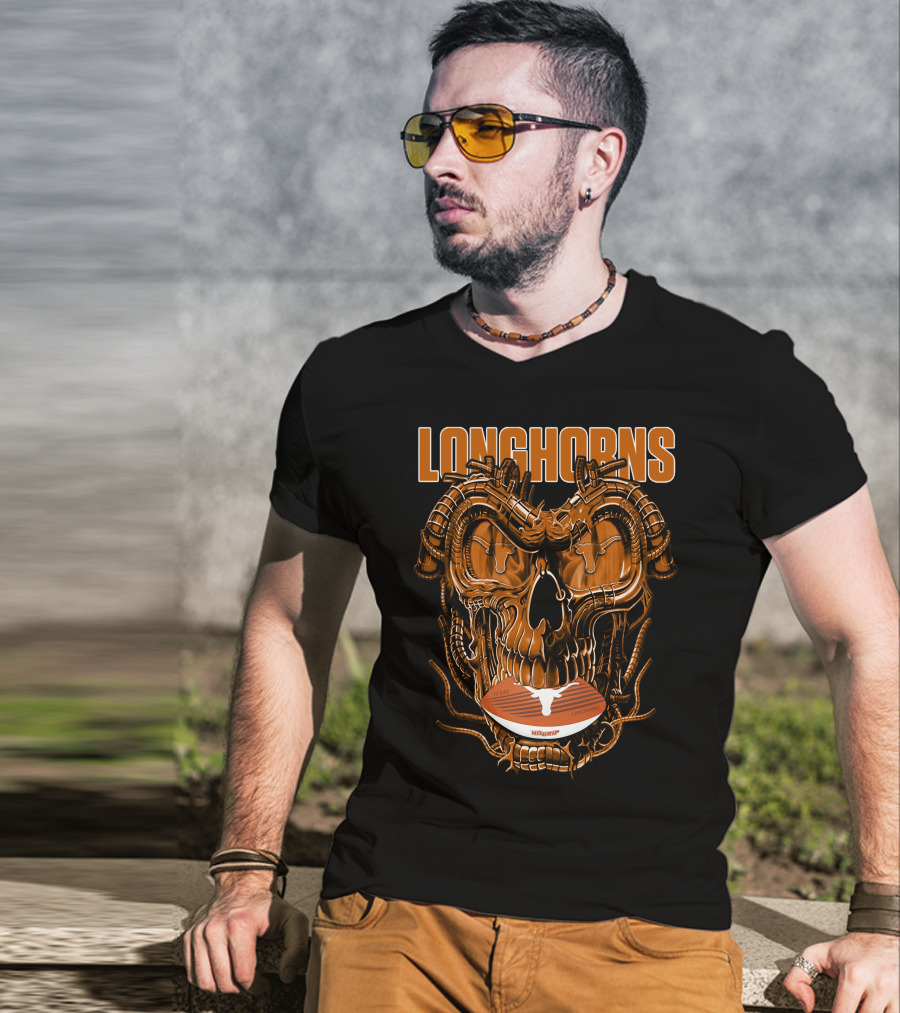 Longhorns Dragonskull Texas Football Fusion T-Shirt