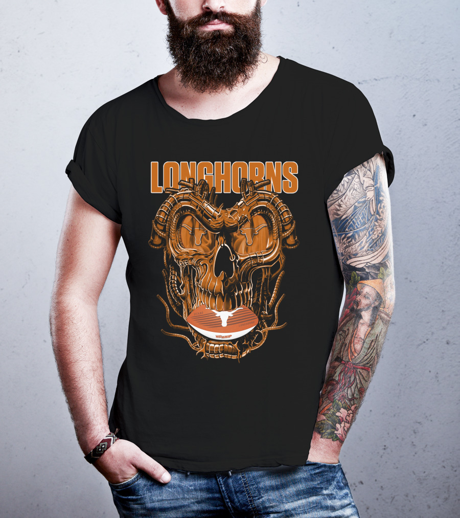 Longhorns Dragonskull Texas Football Fusion T-Shirt