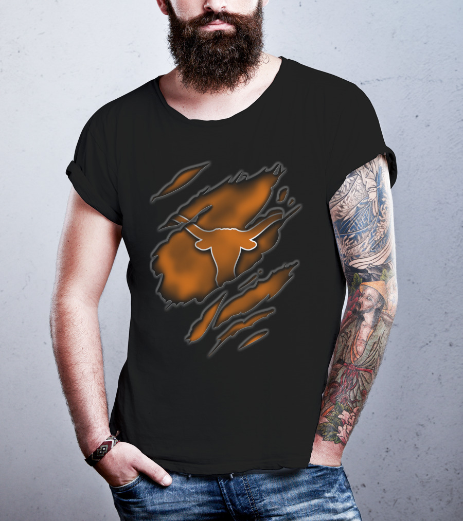 Torn Texas Longhorns Rip Claw Marks T-Shirt