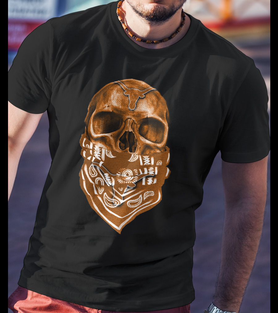 Skull Bandana Texas Longhorns T-Shirt