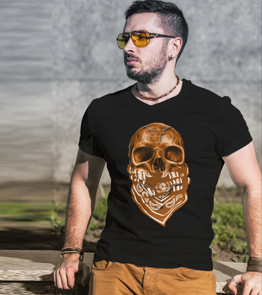Skull Bandana Texas Longhorns T-Shirt