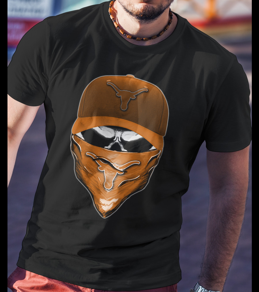Skull Bandana Texas Longhorns Cap Visor T-Shirt