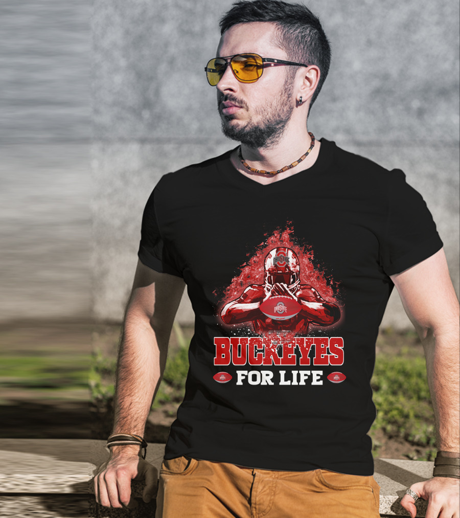 Ohio State Buckeyes For Life Football Fan Gear T-Shirt
