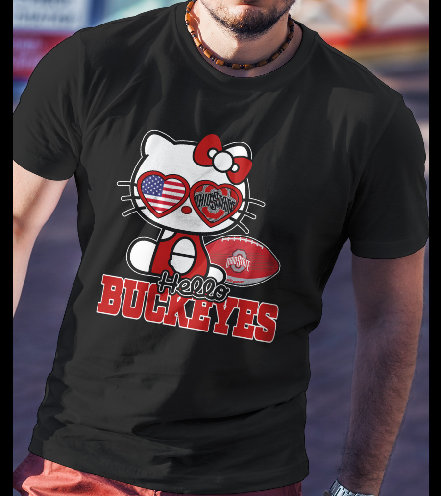 Hello Kitty Ohio State Buckeyes American Football Fan T-Shirt