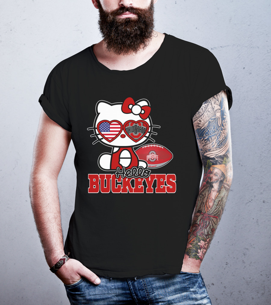 Hello Kitty Ohio State Buckeyes American Football Fan T-Shirt