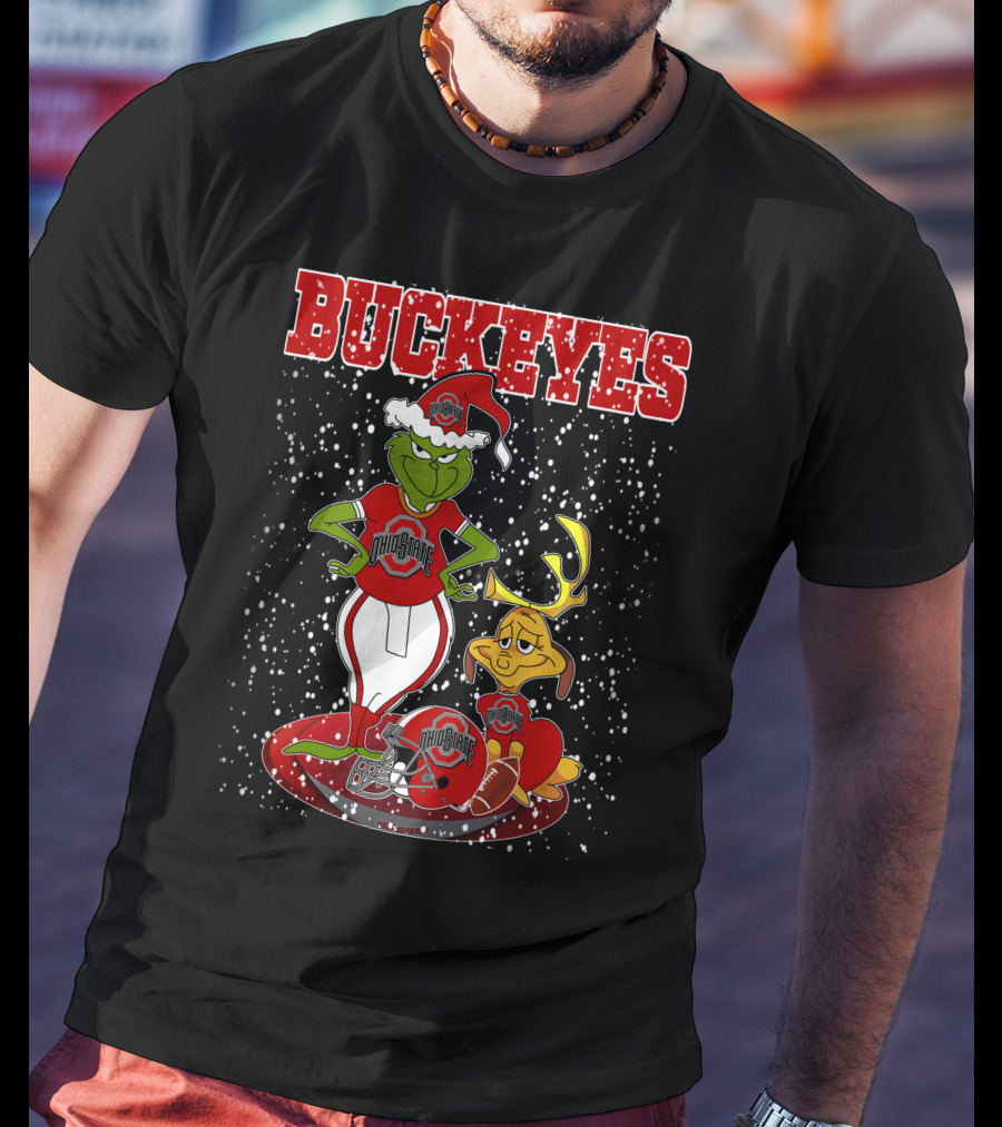 Buckeyes Grinch Ohio State Christmas Athletes T-Shirt