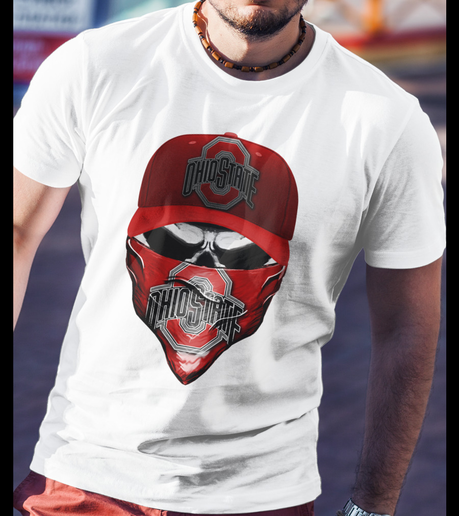 Ohio State Buckeyes Skull Bandana Hat T-Shirt