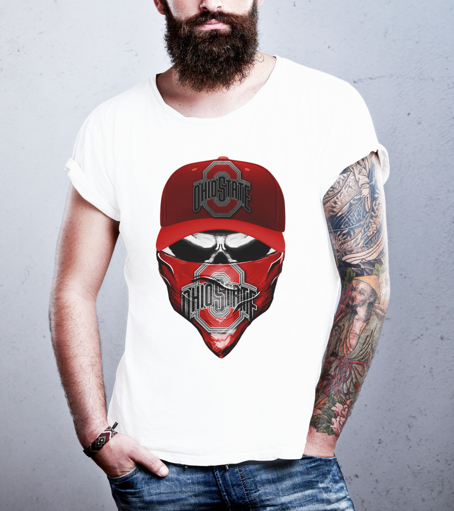 Ohio State Buckeyes Skull Bandana Hat T-Shirt