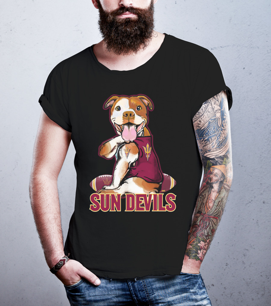 Pitbull Sun Devils Football Mascot T-Shirt